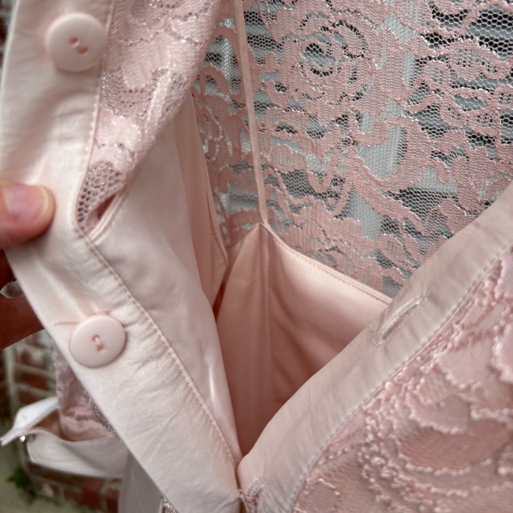 💗HOST PICK💗Elegant Pink Lace and Satin Dress - Picture 10 of 13